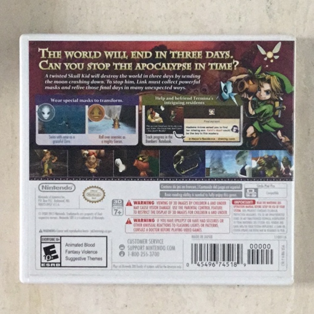 The Legend Of Zelda Majora’s Mask 3D Nintendo 3DS Game Authentic Complete - Picture 3 of 15